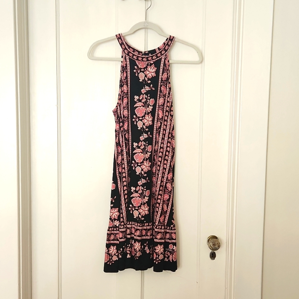 Black Pink Floral Dress